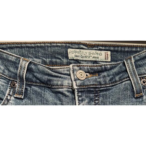 Vintage Levi's 512 Med Wash Perfectly Shaping Boot Cut Stretch Jeans Plus 18W - Picture 4 of 10